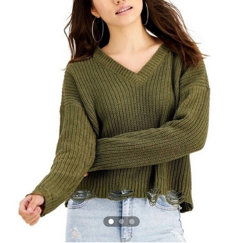 Planet Gold Olive Green Sweater